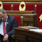 Torra, en el Parlament, este jueves.-AP