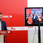 El secretario general del PSOE de Castilla y León y candidato a la Presidencia de la Junta, Luis Tudanca, comparece ante la prensa para analizar los resultados de las elecciones generales en Castilla y León-ICAL