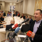 El presidente de Asaja Castilla y León, Donaciano Dujo, en la presentación del balance anual del sindicato en Palencia.-ICAL