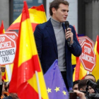 El líder de Ciudadanos, Albert Rivera, en la concentración de Madrid.-EFE J J GUILLEN