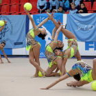 Varias gimnastas realizan una prueba de pelota durante el pasado Torneo Nacional disputado en Pisuerga.-José C. Castillo