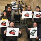 Los miembros de Soria Ya y de Teruel Existe ayer en la capital soriana.-VALENTÍN GUISANDE