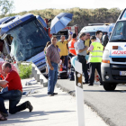 Imagen del accidente de autobús del pasado 8 de julio de 2013.-ICAL