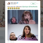 Tuit de Pablo Iglesias comparando a Echenique con Doña Rogelia.-TWITTER