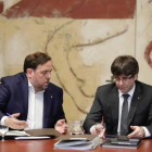 Oriol Junqueras y Carles Puigdemont.-FERRAN NADEU
