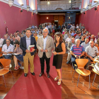 Alberto Collantes, Jesús Julio Carnero y Dolores Hernández ayer, en la inauguración de la jornada con alcaldes.-ICAL