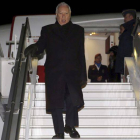 El ministro de Exteriores, José Manuel García-Margallo, a su llegada a Kiev.-Foto: EFE