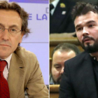 El periodista Hermann Tertsch y el diputado de ERC Gabriel Rufián.-