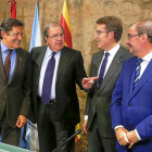 Javier Fernández, Juan Vicente Herrera, Alberto Núñez Feijoo y Javier Lambán, durante la celebración de la cumbre de presidentes.-ICAL