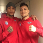 Alejandro Camacho y Miguel Cuadrado, antes de viajar.-D.V.