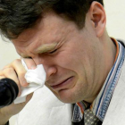 El estudiante estadounidense de 21 años, Otto Warmbier, en su comparecencia ante los medios norcoreanos en Pyongyang (Corea del Norte).-