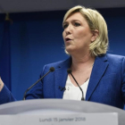 Marine Le Pen durante su intervención ante la prensa.-/ AFP / STEPHANE DE SAKUTIN