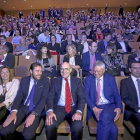 Antonio Gómez, Milagros Marcos, Óscar Puente, Jesús Julio Carnero, Baudouin Havaux y Frédéric Galtier, durante la presentación del Concurso .-ICAL
