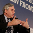Intervención del exministro del Reino Unido, Gordon Brown, en el foro la Europa sin fronteras.-EL PERIÓDICO