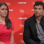 Anabel Medina y Sergi Bruguera, durante su presentación en el CSD.-ZIPI / EFE