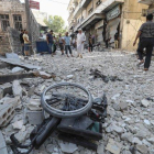 Edificios destruidos por los ataques aéreos en Siria.-AFP