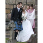 Andy Murray y su ya esposa Kim Sears salen de la catedral de Dunblane ya como marido y mujer.-Foto: REUTERS / RUSSELL CHEYNE