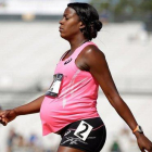 Alysia Montaño tras correr 800 metros embarazada en el 2014.-