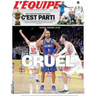 La primera portada de 'L'Équipe' en pequeño formato, dedicada a la victoria de España sobre Francia en el Eurobásquet.-