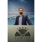 El portavoz socialista Luis Tudanca en rueda de prensa para informar de la reunión del grupo parlamentario socialista-ICAL