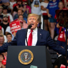 Donald Trump, durante su mitin de inicio de campaña, este martes en Orlando.-EPA