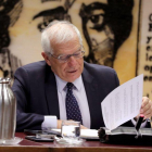 El ministro de Asuntos Exteriores, Josep Borrell, durante su comparecencia ante la Comisión de Asuntos Exteriores del Senado.-ZIPI (EFE)