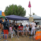 Trabajadores de la plantilla de la fábrica de Villadangos del Páramo en una acampada de protesta.-ICAL