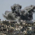 Imagen de los bombardeos en Siria.-AP