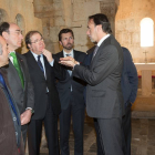 l presidente de la Junta de Castilla y León, Juan Vicente Herrera, la consejera de Cultura, Alicia Garcia y el presiente de Iberdrola, Ignacio Sánchez, participan en el acto de presentación de la restauración de Iglesia de San Pedro de la Nave-Ical
