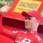 Chris Froome, en el podio de la Vuelta-AFP / JOSÉ JORDÁN