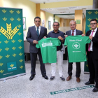 El director comercial de la entidad en Salamanca, Agustín pérez; el director de Comunicación de la Caja en Zamora, Narciso Prieto; el director de zona de Caja Viva y el director de zona de Caja Soria Jorge Esteban Javier Diago en la presentación del Día S-ICAL