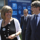 Nuria Marín y Carles Puigdemont.-ALBERT BERTRAN