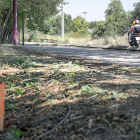 Carretera de un solo carril para entrar a La Overuerla, con su margen desbrozado para empezar las obras.-MIGUEL ÁNGEL SANTOS / PHOTOGENIC