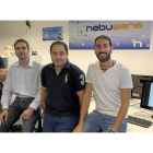 Óscar García, Ricardo Alonso, Jorge Catalina y Fabio Guevara en las instalaciones de la empresa salmantina.-ENRIQUE CARRASCAL