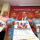 Pedro Retuerto, ‘Salvi’, Alfonso Cavia ‘El Cubi’ y Jesús Zancada, ayer en la Federación de Fútbol.-M. A. SANTOS