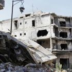 Un edificio destruido en Homs.-STR / AP