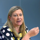 La consejera de Economía y Hacienda, Pilar del Olmo, durante su intervención de ayer tras el Consejo de Gobierno-ICAL