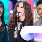 Aitana, Malú y Tony Aguilar, artistas invitadas y cuarto miembro del jurado, respectivamente, de la gala 1 de OT 2018.-RTVE