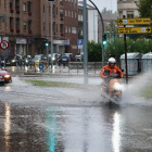 Calles anegadas por las lluvias de la DANA en Valladolid. ICAL