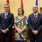 La consejera de Agricultura y Ganadería y portavoz de la Junta de Castilla y León, Milagros Marcos, preside la toma de posesión de Jorge Llorente y de Óscar Manuel Sayagués.-ICAL