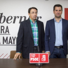 El secretario general del PSOE en Castilla y León, Luis Tudanca, y el secretario general del PSOE en Salamanca, Fernando Pablos (I).-Ical
