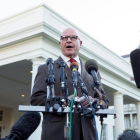 El Asesor de Seguridad Nacional de EE.UU., el Teniente General HR McMaster, habla durante una rueda de prensa en relación con un informe publicado por el Washington Post hoy, lunes 15 de mayo de 2017, en la Casa Blanca, en Washington, DC, (EE.UU.). McMast-EFE