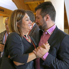 Teresa López y Luis Tudanca, en el último congreso del PSOE de Valladolid el pasado mes de octubre-ICAL
