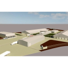 Proyección sobre la futura granja experimental situada en Santa Eufemia del Arroyo, en Valladolid, del proyecto ‘Smart Farm Iberovino’. -E.M.