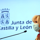 Verónica Casado, en su comparecencia ante los medios. ICAL