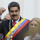 Nicolás Maduro, presidente de Venezuela, este domingo.-AP / MATIAS DELACROIX