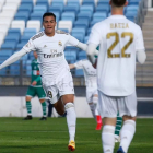 Reinier celebra un gol con el filial madridista. / RM