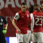 Iker Casillas, tras encajar el tercer tanto del Braga.-AFP / MIGUEL RIOPA