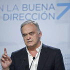 Esteban González Pons, ayer, durante su comparecencia ante los medios tras las detenciones-EFE