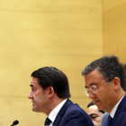 El consejero de Fomento y Medio Ambiente, Juan Carlos Suárez-Quiñones, inaugura la jornada sobre las Nuevas Agendas Urbanas sobre el futuro del urbanismo en Castilla y León.-ICAL